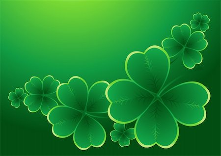 simsearch:400-05916903,k - design for St. Patrick's Day with four and three leaf clovers Fotografie stock - Microstock e Abbonamento, Codice: 400-04300490