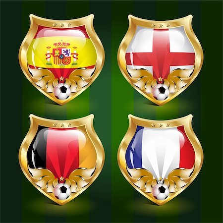 Vector football emblem: Spain, England, Germany, France Stock Photo - Budget Royalty-Free & Subscription, Code: 400-04300665