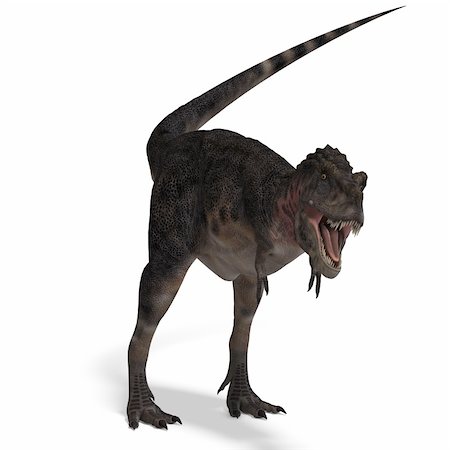 simsearch:400-05130767,k - Dinosaur Tarbosaurus. 3D rendering with clipping path and shadow over white Stock Photo - Budget Royalty-Free & Subscription, Code: 400-04300713