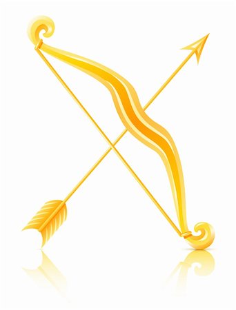 bow with arrow vector illustration isolated on white background Stock Photo - Budget Royalty-Free & Subscription, Code: 400-04300721