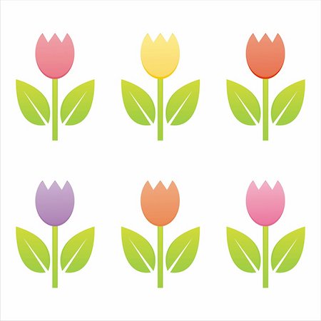 simsearch:400-04331987,k - set of 6 colorful tulips Foto de stock - Super Valor sin royalties y Suscripción, Código: 400-04300745