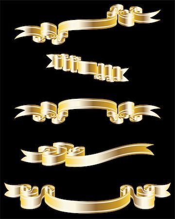 event flag signage - Set of different golden vector ribbons for design use Stock Photo - Budget Royalty-Free & Subscription, Code: 400-04301018