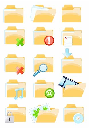 simsearch:400-08041191,k - Collection of vector folder icons for design Stock Photo - Budget Royalty-Free & Subscription, Code: 400-04301189