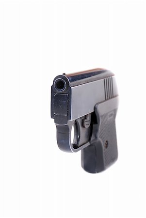 simsearch:400-04816325,k - Pistol of black colour for giving of sound signals on a white background Stock Photo - Budget Royalty-Free & Subscription, Code: 400-04301204