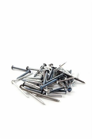 simsearch:640-02950998,k - some nails without hammer isolated on white background Stock Photo - Budget Royalty-Free & Subscription, Code: 400-04301373