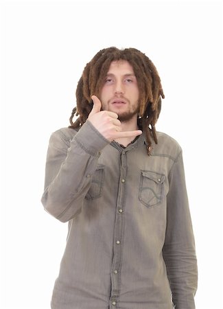 rastafarian - young dreadlock man isolated on white background Stock Photo - Budget Royalty-Free & Subscription, Code: 400-04301605