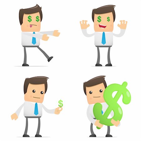 simsearch:400-04301677,k - set of funny cartoon office worker in various poses for use in presentations, etc. Stock Photo - Budget Royalty-Free & Subscription, Code: 400-04301676