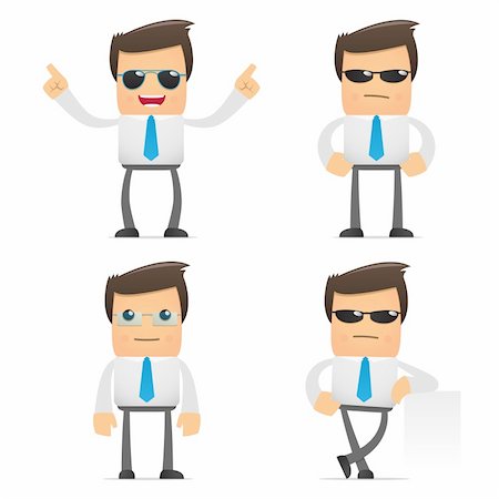 simsearch:400-04301677,k - set of funny cartoon office worker in various poses for use in presentations, etc. Stock Photo - Budget Royalty-Free & Subscription, Code: 400-04301678