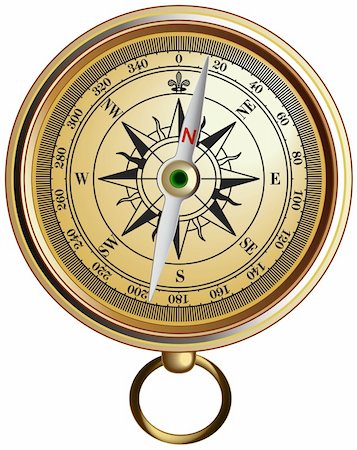 simsearch:400-04773117,k - Vector realistic represented compass Stock Photo - Budget Royalty-Free & Subscription, Code: 400-04301805