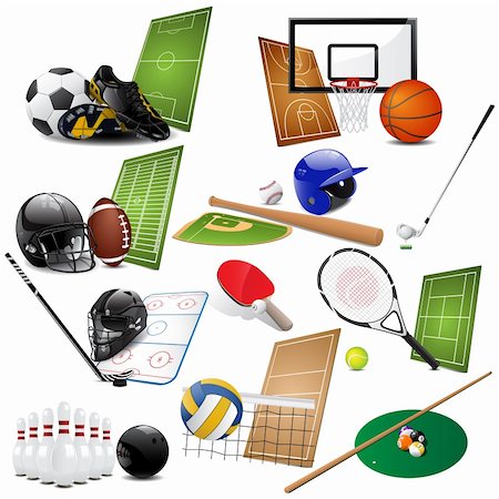 Vector illustration of different sport icons Stock Photo - Budget Royalty-Free & Subscription, Code: 400-04301885
