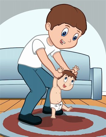 This is a vector illustration of a father playing with his kid. Foto de stock - Super Valor sin royalties y Suscripción, Código: 400-04302066