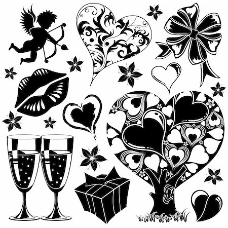 Valentines Day collection with Hearts, element for design, vector illustration Fotografie stock - Microstock e Abbonamento, Codice: 400-04302074