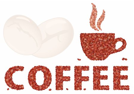simsearch:400-04391001,k - Cup of coffee from grains with text, isolated on white, vector illustration Foto de stock - Super Valor sin royalties y Suscripción, Código: 400-04302075