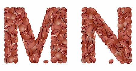 simsearch:400-04391001,k - Letters from coffee grains, isolated on white, vector illustration Foto de stock - Royalty-Free Super Valor e Assinatura, Número: 400-04302082