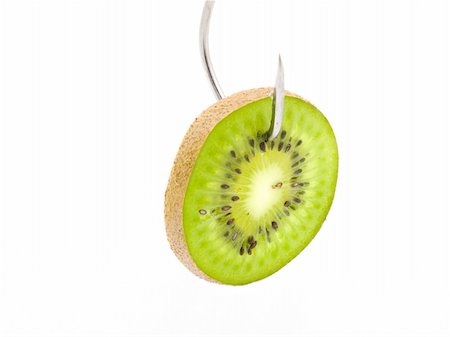 one slice kiwi is strung on fishing hook Stockbilder - Microstock & Abonnement, Bildnummer: 400-04302505