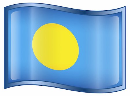 simsearch:400-04817643,k - Palau Flag icon, isolated on white background. Foto de stock - Super Valor sin royalties y Suscripción, Código: 400-04302597