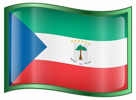 simsearch:400-04285611,k - Equatorial Guinea Flag icon, isolated on white background. Foto de stock - Super Valor sin royalties y Suscripción, Código: 400-04302593