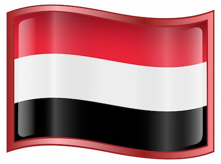 simsearch:400-04285611,k - Yemeni flag icon, isolated on white background Foto de stock - Super Valor sin royalties y Suscripción, Código: 400-04302604