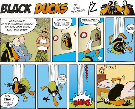Black Ducks Comic Strip episode 8 Foto de stock - Super Valor sin royalties y Suscripción, Código: 400-04303079