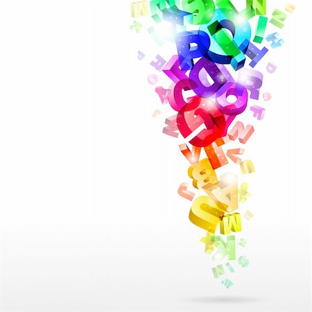 simsearch:400-04623628,k - Abstract flow with rainbow letters vector illustration Stock Photo - Budget Royalty-Free & Subscription, Code: 400-04303209