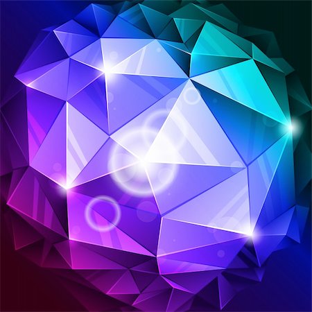 simsearch:400-05694465,k - vector rumpled abstract sphere with blue and lilac colors Stock Photo - Budget Royalty-Free & Subscription, Code: 400-04303202
