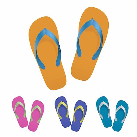 red blue and white living design - Flip flop set. Vector illustration on white background Stock Photo - Budget Royalty-Free & Subscription, Code: 400-04303238