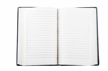 front view of open notebook on white background Stock Photo - Budget Royalty-Free & Subscription, Code: 400-04303617