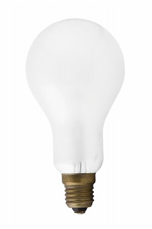 simsearch:400-04172259,k - Single light bulb isolated on a white background Foto de stock - Royalty-Free Super Valor e Assinatura, Número: 400-04303624