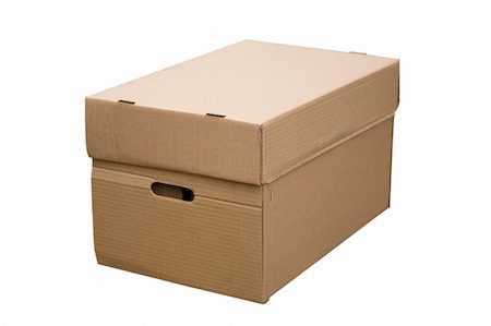 simsearch:400-04932450,k - front view of closed cardboard box on white background Stock Photo - Budget Royalty-Free & Subscription, Code: 400-04303626