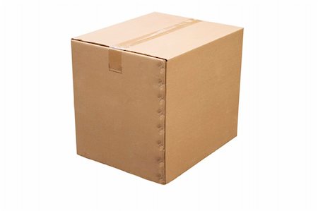 simsearch:400-04932450,k - front view of closed cardboard box on white background Stock Photo - Budget Royalty-Free & Subscription, Code: 400-04303623