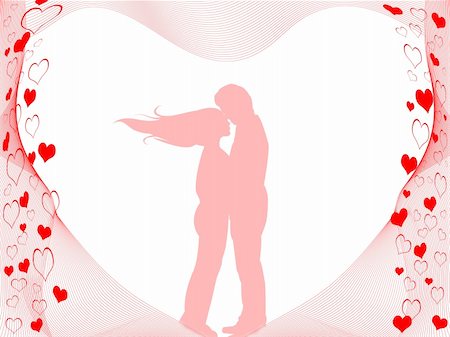 simsearch:400-06630419,k - Background with Silhouettes of kissing couple Stock Photo - Budget Royalty-Free & Subscription, Code: 400-04303704