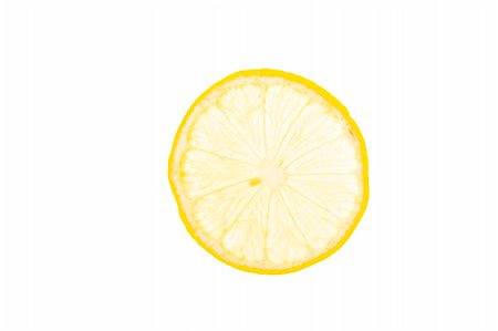 simsearch:400-05128284,k - slice of fresh yellow lemon on white background Foto de stock - Super Valor sin royalties y Suscripción, Código: 400-04303725
