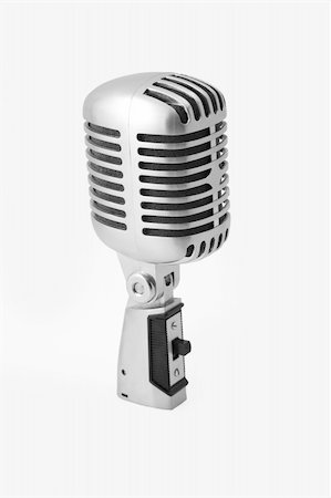 simsearch:400-04867557,k - Vintage Microphone Isolated Over White Background Stock Photo - Budget Royalty-Free & Subscription, Code: 400-04303787