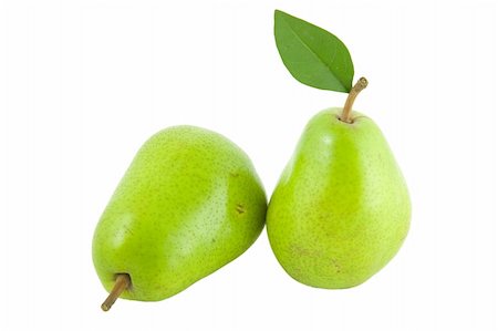 simsearch:400-04901021,k - fresh green pear with leaf isolated on white background Foto de stock - Super Valor sin royalties y Suscripción, Código: 400-04303844
