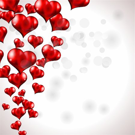 simsearch:400-05368256,k - Glow of Red Flying Heart Background for Valentine's Day Flyer Stock Photo - Budget Royalty-Free & Subscription, Code: 400-04303950