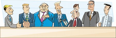simsearch:400-07838992,k - cartoon illustration of businessmen and politicians debate Stock Photo - Budget Royalty-Free & Subscription, Code: 400-04314072