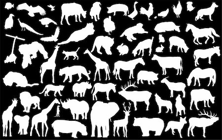 simsearch:400-07626711,k - vector illustration of animal silhouettes Stock Photo - Budget Royalty-Free & Subscription, Code: 400-04314148