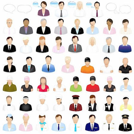 simsearch:400-04314336,k - Icons Of People With Speech Bubbles, Isolated On White Background, Vector Illustration Photographie de stock - Aubaine LD & Abonnement, Code: 400-04314336