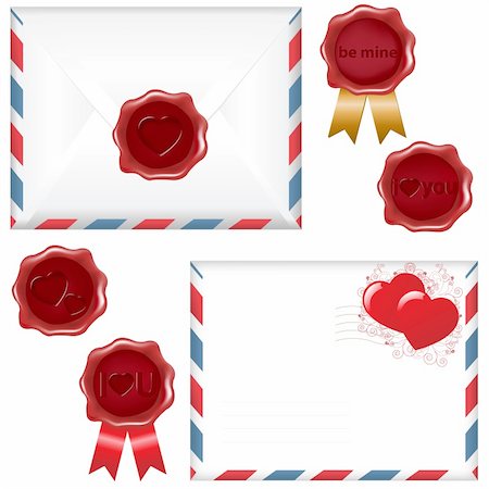 seal document - 2 Envelope With A Wax Seal, Isolated On White Background, Vector Illustration Stock Photo - Budget Royalty-Free & Subscription, Code: 400-04314364