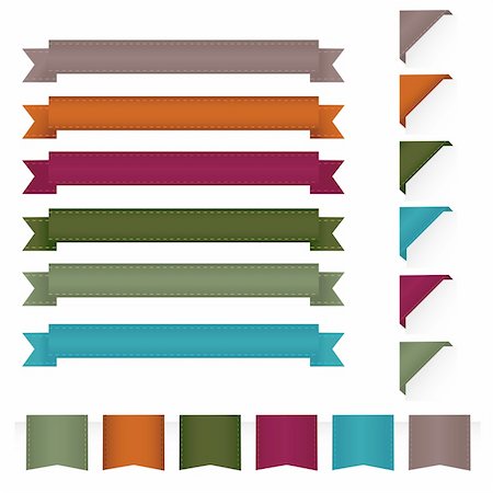 Collection Ribbons, Isolated On White Background, Vector Illustration Stock Photo - Budget Royalty-Free & Subscription, Code: 400-04314373