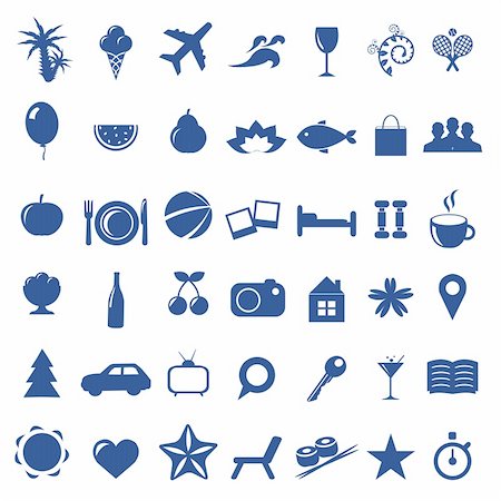 Tourism And Vacation Icons, Isolated On White Background, Vector Illustration Stock Photo - Budget Royalty-Free & Subscription, Code: 400-04314389