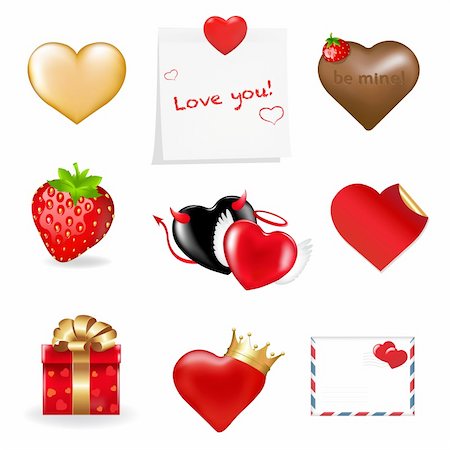 simsearch:400-04314352,k - Valentines Day Icons Collection, Isolated On White Background, Vector Illustration Stock Photo - Budget Royalty-Free & Subscription, Code: 400-04314398