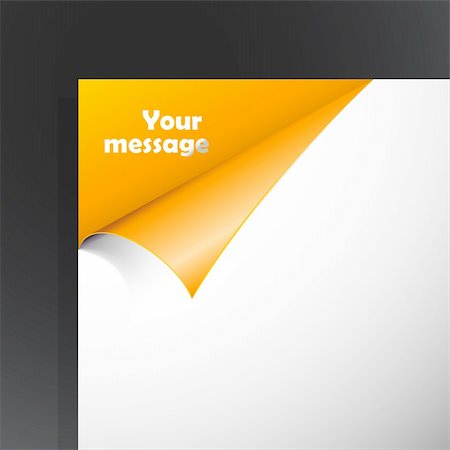 Paper with orange corner and place for your text. Stock Photo - Budget Royalty-Free & Subscription, Code: 400-04314465