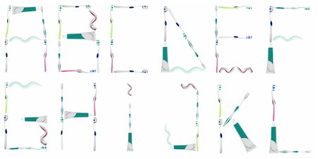 simsearch:400-04834843,k - A to L letters made of toothbrushes and toothpaste Stock Photo - Budget Royalty-Free & Subscription, Code: 400-04314478