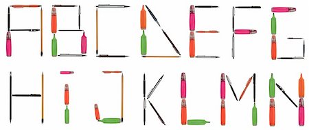 simsearch:400-04623628,k - letters made of writing tools Stock Photo - Budget Royalty-Free & Subscription, Code: 400-04314479