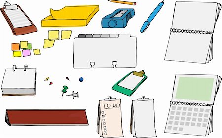 rien - Assortment of various office and school supplies with blank sections to add your own content. Photographie de stock - Aubaine LD & Abonnement, Code: 400-04314502