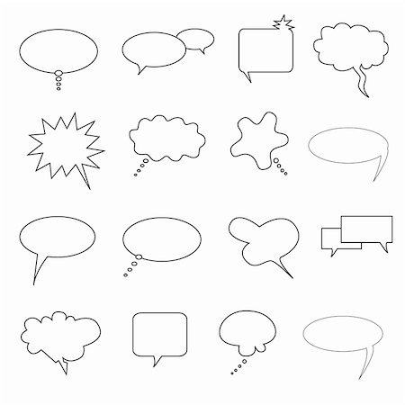 Speech, talk and thought bubbles and captions Stock Photo - Budget Royalty-Free & Subscription, Code: 400-04314536
