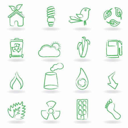 Eco related symbols and icons Stock Photo - Budget Royalty-Free & Subscription, Code: 400-04314540