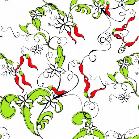 simsearch:400-04677731,k - Seamless wallpaper with decorative floral element Photographie de stock - Aubaine LD & Abonnement, Code: 400-04314666