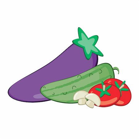 simsearch:400-03914983,k - Fresh vegetables. Vector illustration on white background for design. Photographie de stock - Aubaine LD & Abonnement, Code: 400-04314771